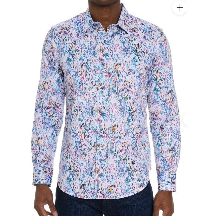 Robert Graham Mens 2xl Bitra Abstract Paint Splatter Button Down Shirt Multi